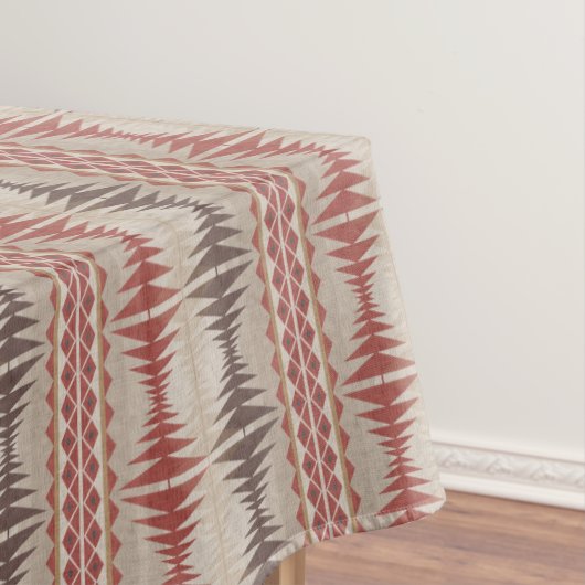 Roest Rood Taupe Beige Donkerbruin Tribal Art Tafelkleed (Voorbeeld)