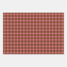 Roest Roze Geruite Schotse Ruit Retro Kleur Inpakpapier Vel