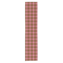 Roest Roze Geruite Schotse Ruit Retro Kleur Tafel  Korte Tafelloper