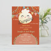 Roest Schattige Kleine Dumpling Baby shower Invita Kaart (Staand voorkant)