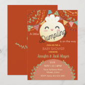 Roest Schattige Kleine Dumpling Baby shower Invita Kaart (Voorkant / Achterkant)