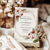 Roest Sinaasappel Boho Floral Goud Geometrische br Kaart