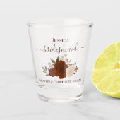 Roest Sinaasappel Boho Rozen Elegante bruidsmeisje Shot Glas (Voorkant)