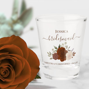 Roest Sinaasappel Boho Rozen Elegante bruidsmeisje Shot Glas