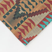 Roest Sinaasappel Bruin Turquoise Blauwgroen Blauw Fleece Deken (Hoek)