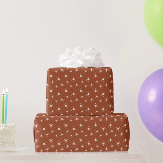 Roest Sinaasappel en Crème Sun Boho Abstracte Gift Cadeaupapier (Feestgeschenken)
