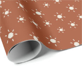 Roest Sinaasappel en Crème Sun Boho Abstracte Gift Cadeaupapier (Rol Hoek)