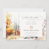 Roest Sinaasappel geel herfst Herfst Landscape Bru Save The Date (Voorkant)