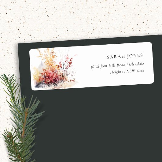 Roest Sinaasappel geel herfst Herfst landschapsadr Etiket