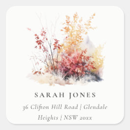 Roest Sinaasappel geel herfst Herfst landschapsadr Vierkante Sticker