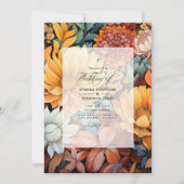 Roest Sinaasappel, Mosterd Geel, en Bruin Huwelijk Kaart (Voorkant)