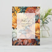 Roest Sinaasappel, Mosterd Geel, en Bruin Huwelijk Kaart (Staand voorkant)