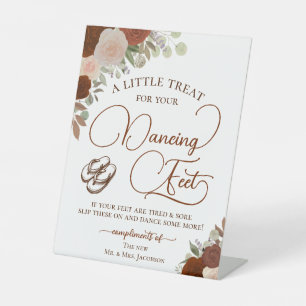 Roest Sinaasappel Rozen Dansende Voeten Flip Flop  Reclamebord Met Voetstuk