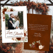 Roest Sinaasappel Rozen Liefde Bedankt bruiloft Fo