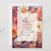 Roest Sinaasappel, Stoffig Roze, en Koper Bloemen Kaart (Voorkant)