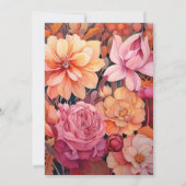 Roest Sinaasappel, Stoffig Roze, en Koper Bloemen Kaart (Achterkant)