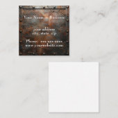 Roest staal bord vierkante visitekaartje (Voorkant / Achterkant)