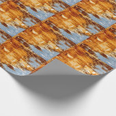 Roest staalplaat, geweven achtergrond. cadeaupapier (Hoek)
