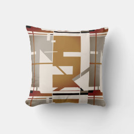 Roest Taupe Zwart Beige Geometrisch Abstract Ontwe Kussen