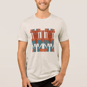 Roest Terracotta Blauw Mediterrane inspiratie Klei Tri-Blend Shirt
