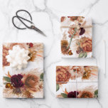 Roest Terracotta Bloem Pampas Gras Botanisch Inpakpapier Vel<br><div class="desc">Pampasgras en roest koperen tinten bloemenpatroon inpakpapier</div>