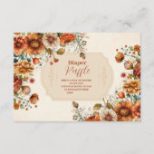 Roest Terracotta Bloemen Baby shower Luier Raffle Informatiekaartje (Voorkant)