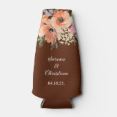 Roest Terracotta Bloemenbruiloft Flesjeskoeler (Voorkant)