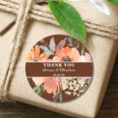 Roest Terracotta Bloemenbruiloft Ronde Sticker