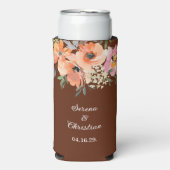 Roest Terracotta Bloemenbruiloft Seltzer Blikjeskoeler (Seltzer Voorkant)