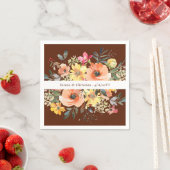 Roest Terracotta Bloemenbruiloft Servet (Insitu)