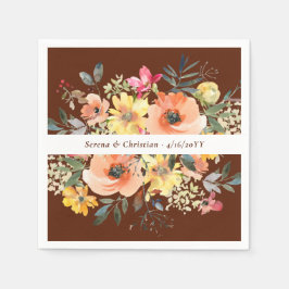 Roest Terracotta Bloemenbruiloft Servet