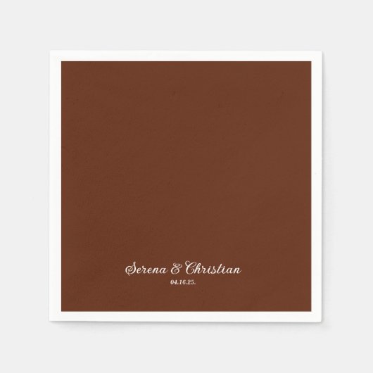 Roest Terracotta Bloemenbruiloft Servet (Voorkant)