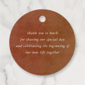 Roest Terracotta Bourgondië Rode Bloemen Dank Je Bedankjes Labels (Achterkant)