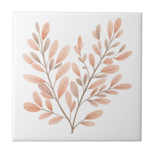 Roest Terracotta Bruine Bladeren Botanicals Tegeltje