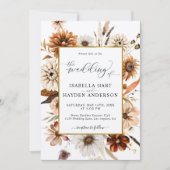 Roest Terracotta Herfst alles in één QR-code bruil Kaart (Voorkant)