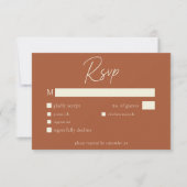 Roest Terracotta Minimalistische Blad Eikel Herfst RSVP Kaartje (Voorkant)