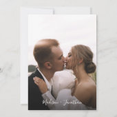 Roest Terracotta Modern Eenvoudig Script Bruiloft Kaart (Achterkant)