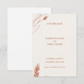 Roest Terracotta Pampagras Boho Bruiloft Save The Date (Voorkant / Achterkant)
