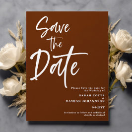 Roest Terracotta Save the date Kaart