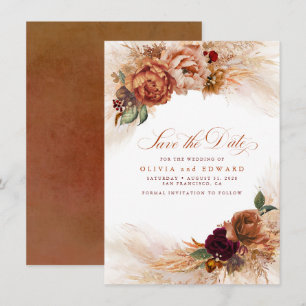 Roest Terracotta Verbrand Sinaasappel Herfst Save Kaart