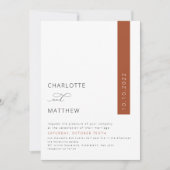 Roest, verbrand Sinaasappel, Herfst minimalistisch Kaart (Voorkant)