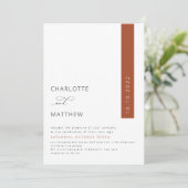 Roest, verbrand Sinaasappel, Herfst minimalistisch Kaart (Staand voorkant)