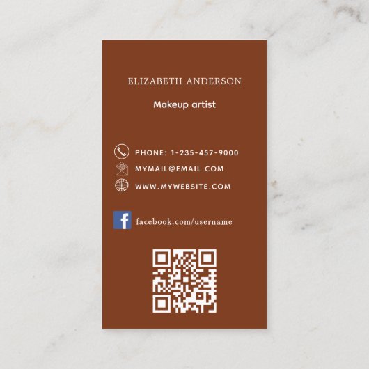 Roest verbrand sinaasappel logo Qr code Facebook Visitekaartje (Achterkant)