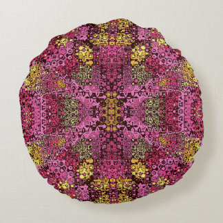 Roest violette boho wandtapijt rond kussen. kussen