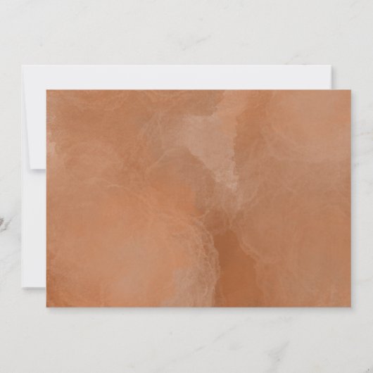 Roest waterverf wereldkaart bruiloft aankondiging (Achterkant)