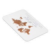 Roest waterverf wereldkaart bruiloft aankondiging magneet (Rechterzijde)