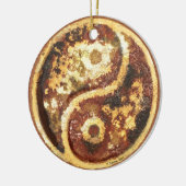 Roest Yin Yang Keramisch Ornament (Links)