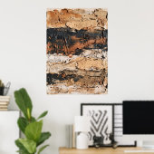 Roest Zwart Textuur Abstracte Poster (Thuiskantoor)