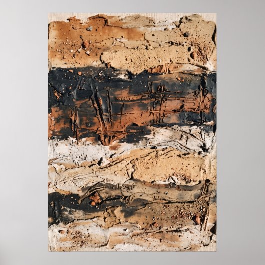 Roest Zwart Textuur Abstracte Poster (Voorkant)