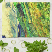 Roestachtig stijlvol landschap in Saint Remy Paint Theedoek (Gevouwen)